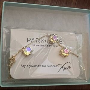 Park Lane iridescent pendant and earrings